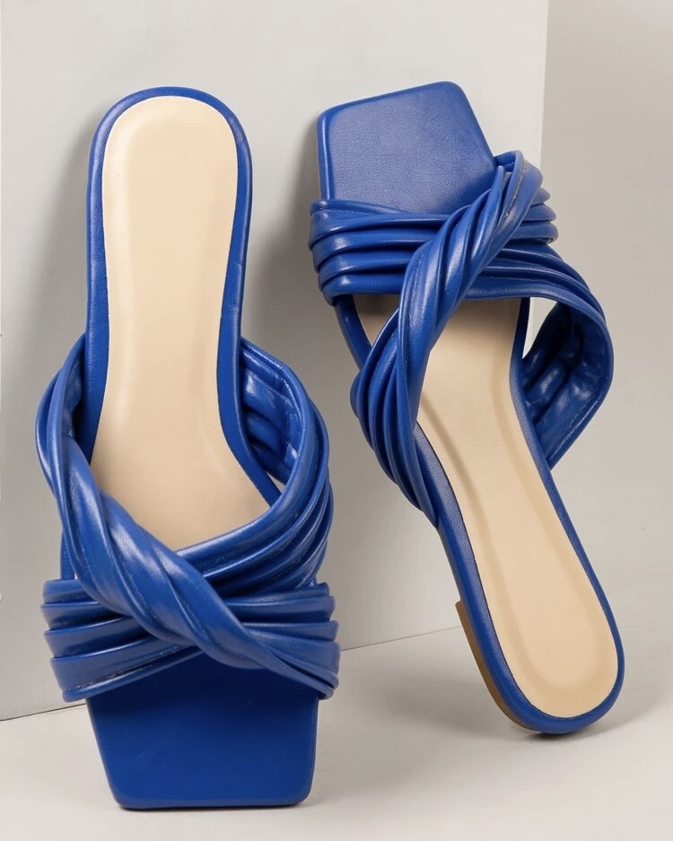 Embellished Royal Blue Rhinestone Ankle Chain Sandals LICHADES - Etsy