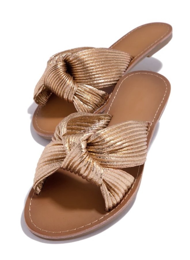 Maggie  Flat Sandal - Gold