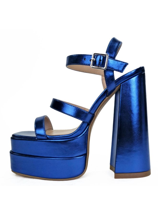 Dollz Casual Heel - Blue Metallic Pu