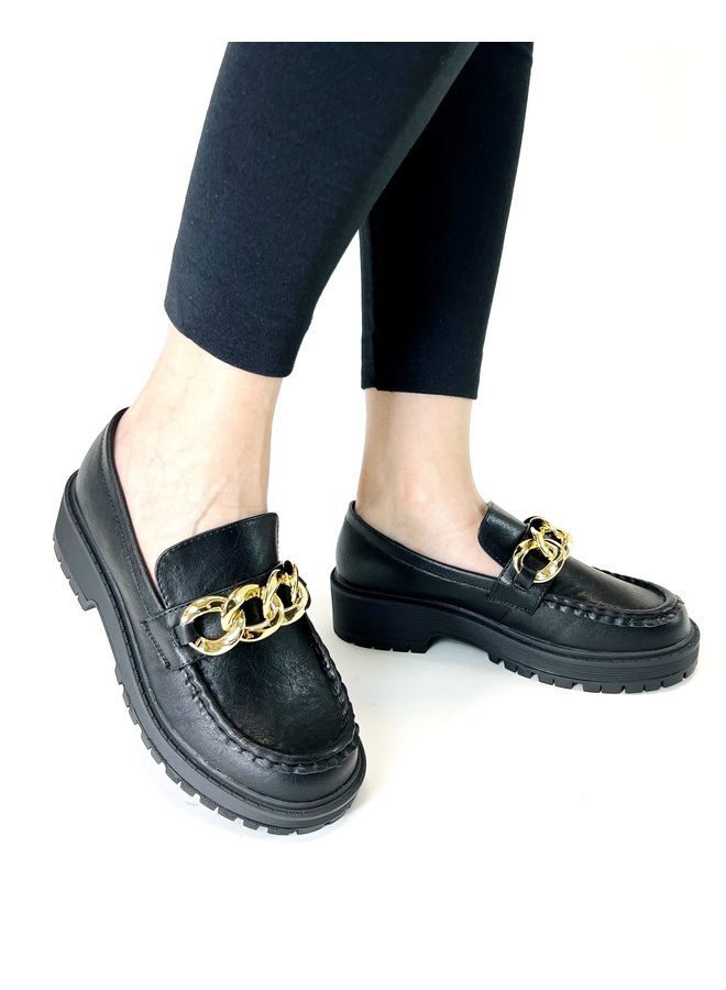 Chief Casual Loafers - Black PU