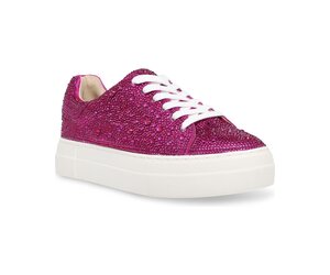 SIDNY RHINESTONES Lace Up Sneakers  Sparkly Rhinestone Sneakers – Betsey  Johnson