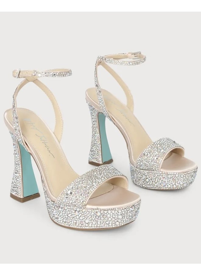 ZAPATO BAILE BRIOLETTE CHAMPAGNE GLITTER SATIN & MESH.