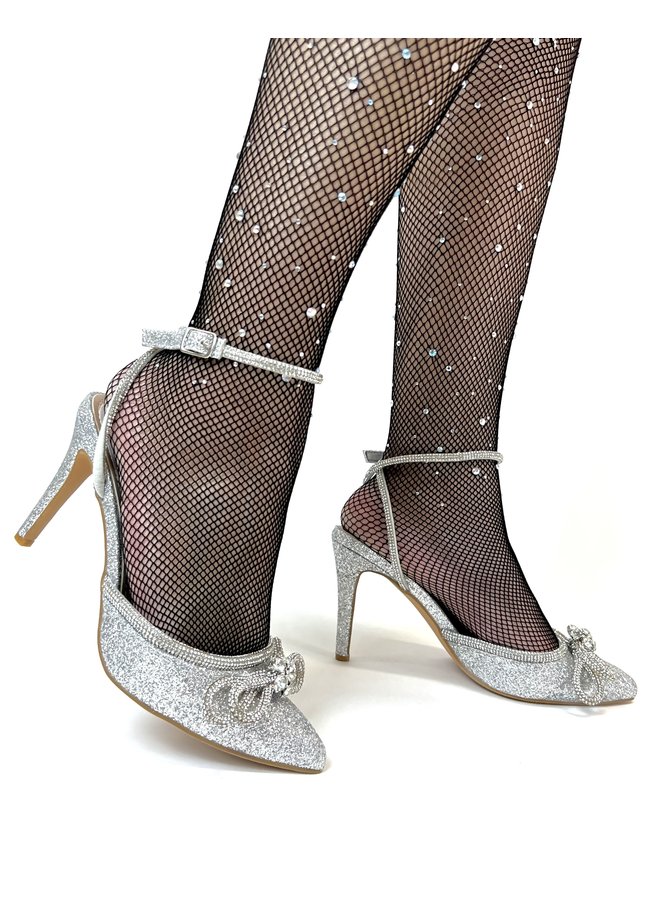 Freya-5 Dressy Heel - Silver Glitter