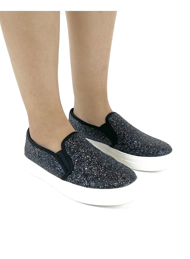 Higher Casual Sneaker - Black Glitter