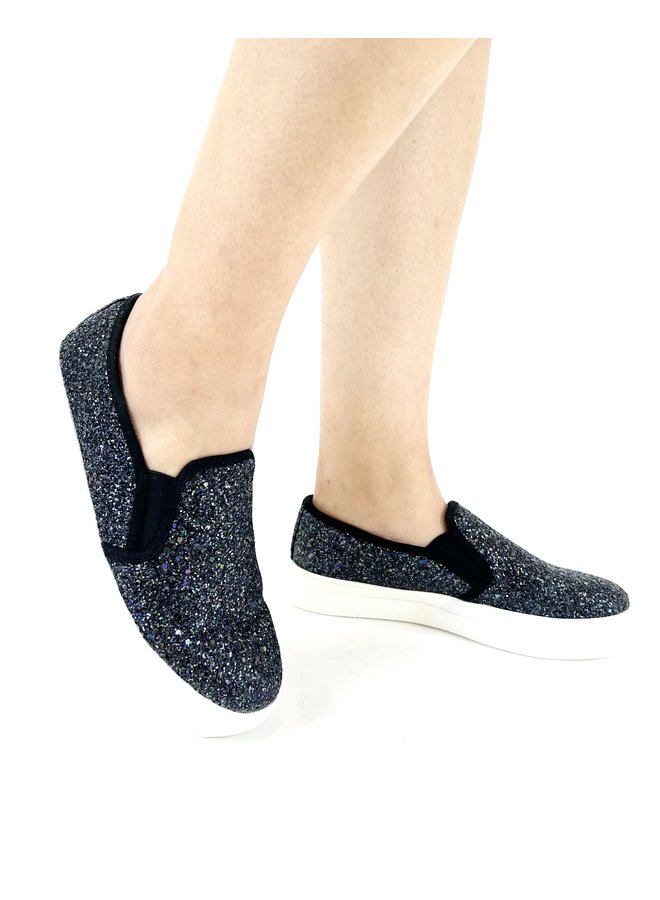 Higher Casual Sneaker - Black Glitter