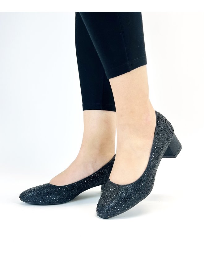 Olivia-38w Dressy Heel - Black Shimmer