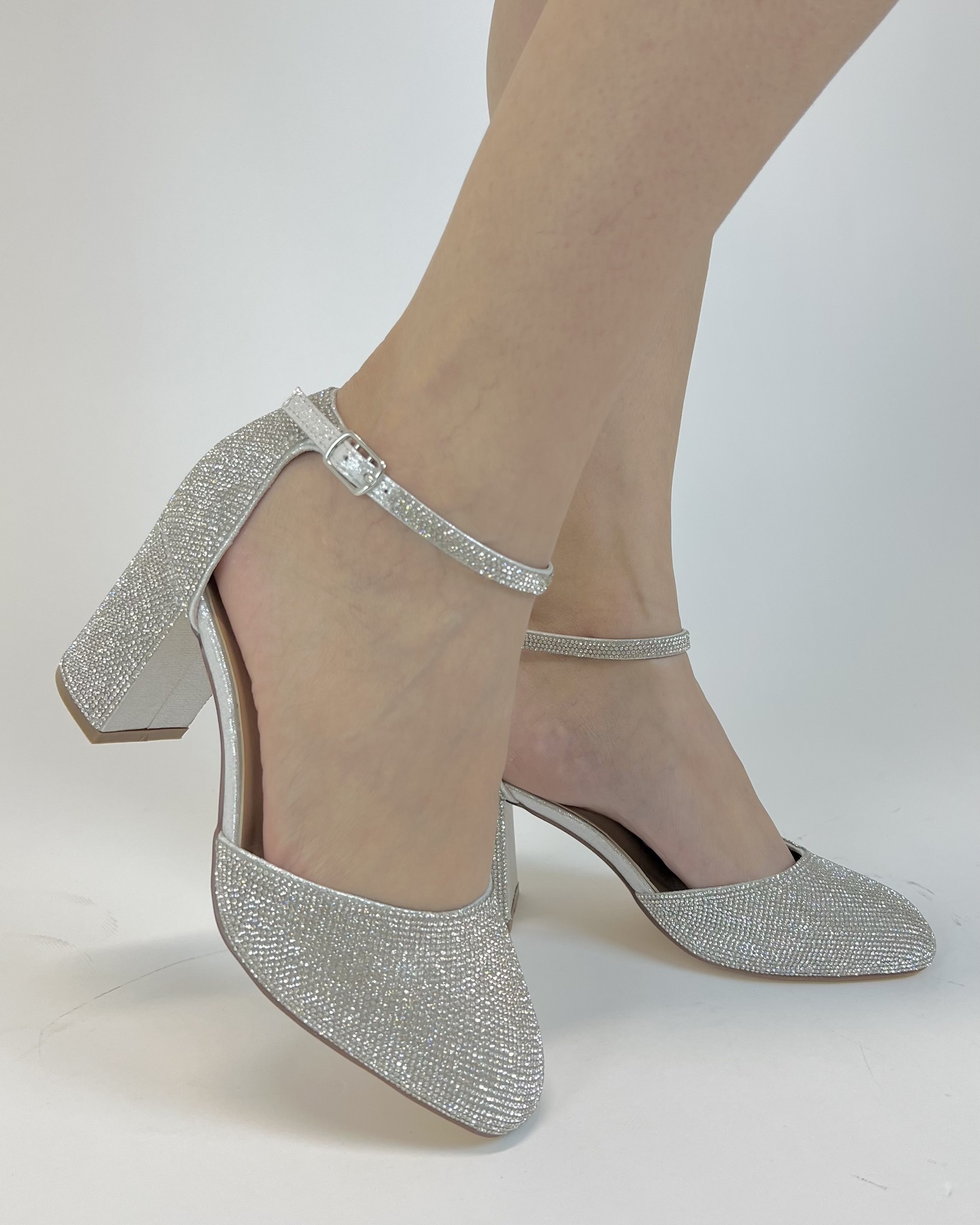 Public Desire Midnight Silver Glitter Wrap Around Diamante Bow High Heels  in Metallic | Lyst