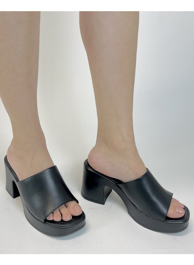 Typo Platform Sandals - Black Pu