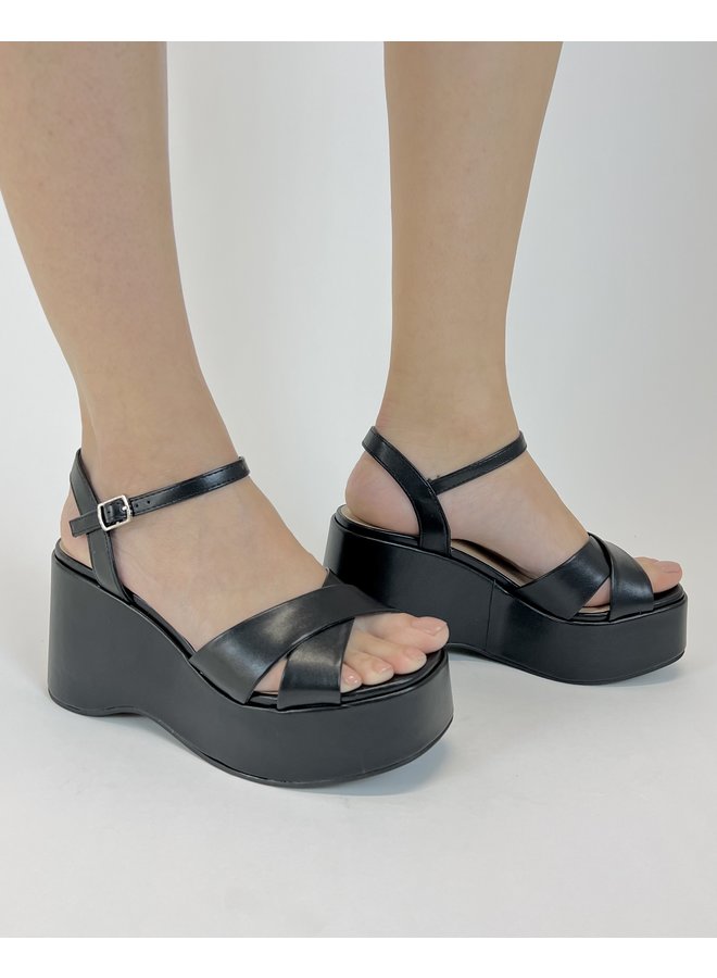 Tecno Dressy Sandals - Black Pu