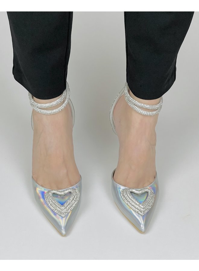 Broken Lies Dressy Heels - Silver Holographic