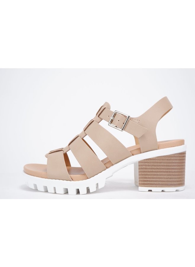 Emi Low Heel Sandal - Taupe
