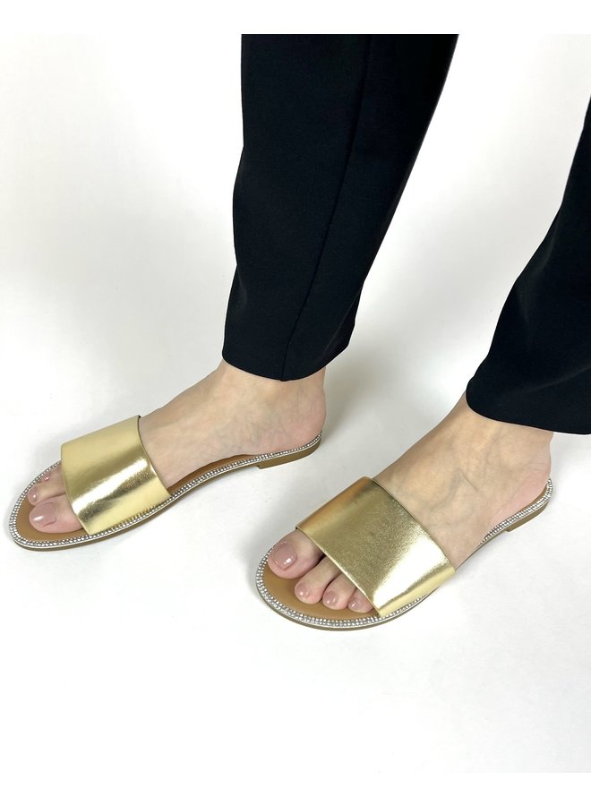 Taka-1 Flat Sandals - Gold Pu