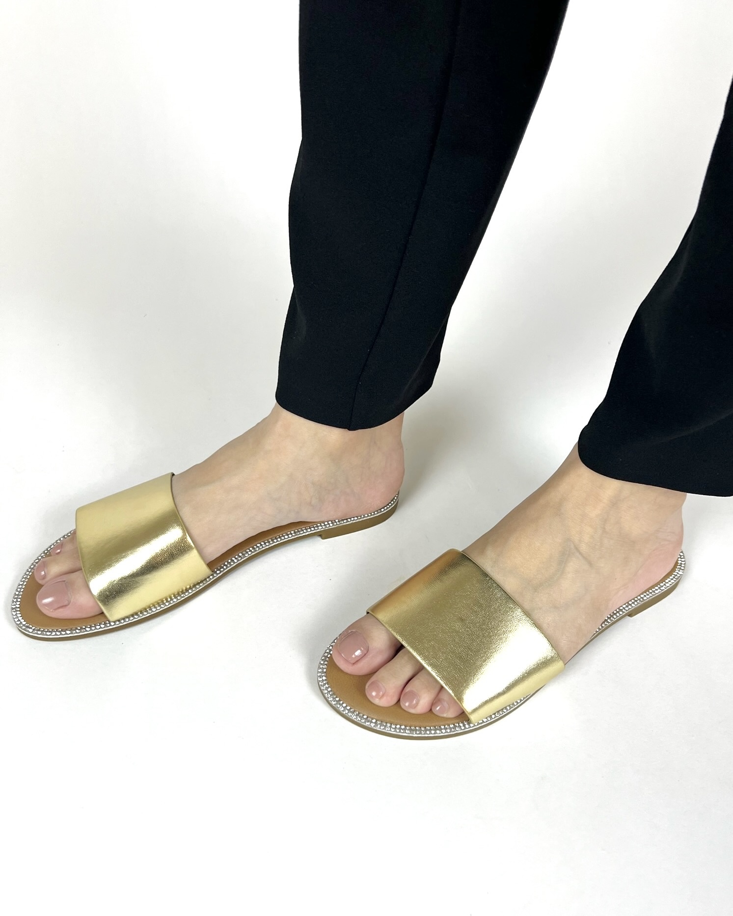 H2K Dream Rose Gold Glitter Bling Sparkle Fancy Slides Sandals Low Flats In  Box | eBay