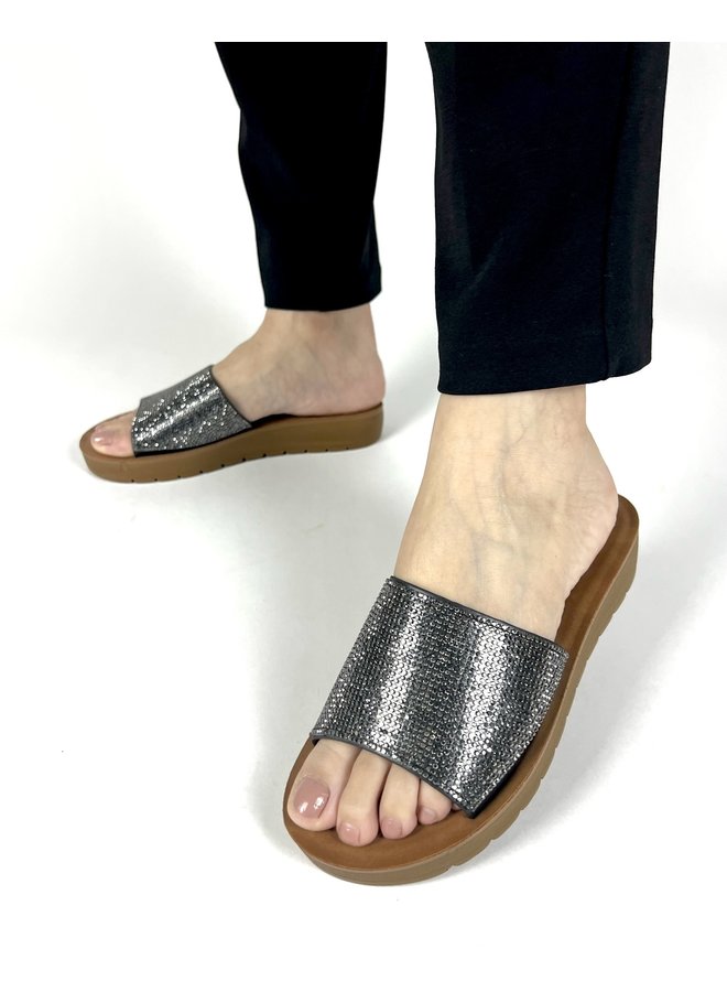 Marlee-2 Flat Sandals - Black Pu