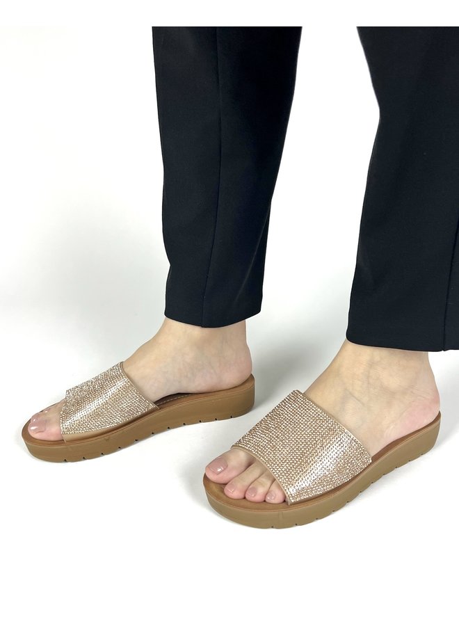 Marlee-2 Flat Sandals - Rose Gold Pu