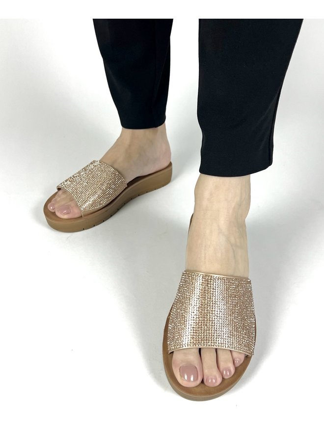 Marlee-2 Flat Sandals - Rose Gold Pu
