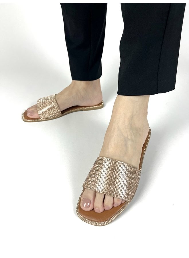 Amita-3 Flat Sandals - Rose Gold