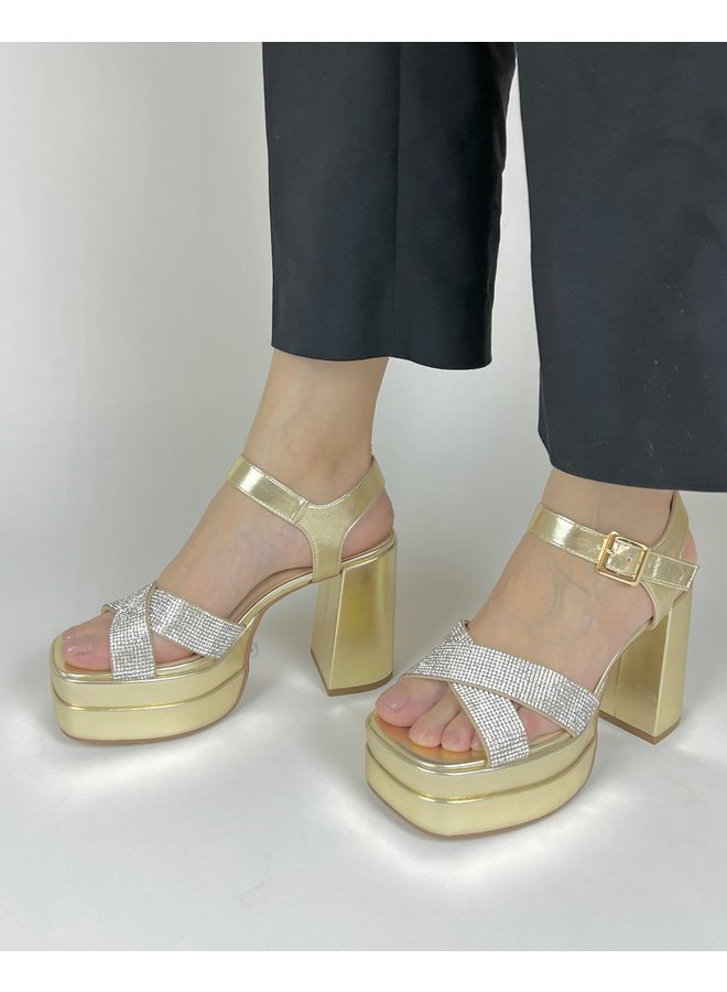 Venge Casual Heel - Gold Metallic Pu