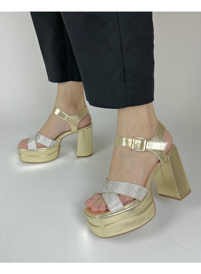 Venge Casual Heel - Gold Metallic Pu