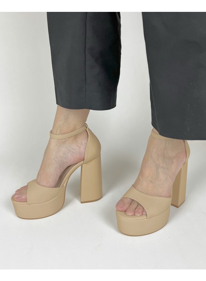 Butina Casual Heel - Nude Nubuck