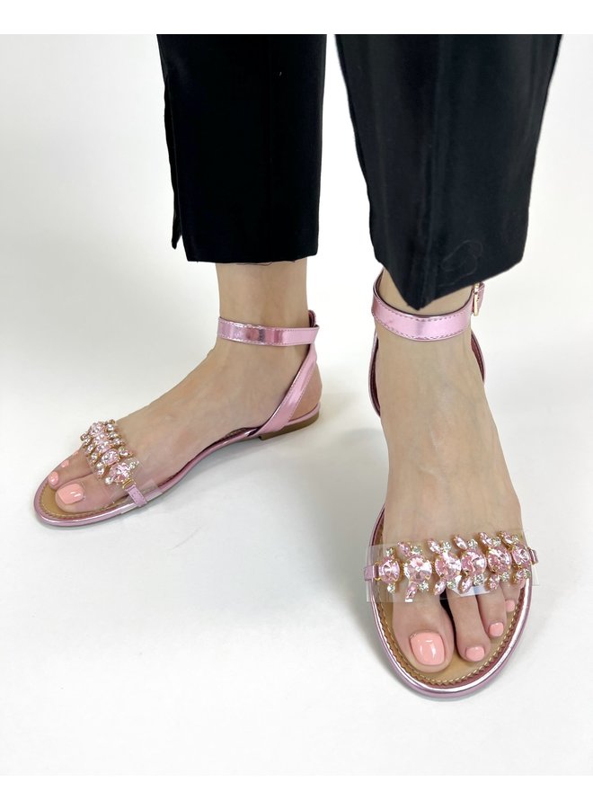 Glare-02 Flat Sandal - Pink