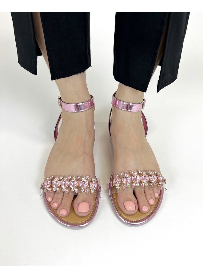 Glare-02 Flat Sandal - Pink