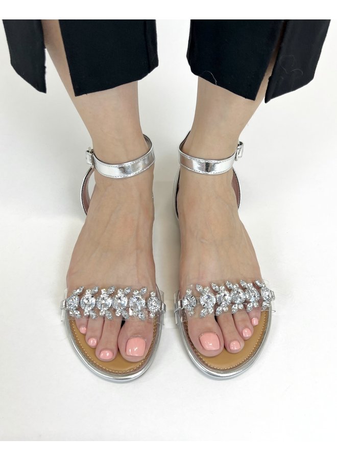 Glare-02 Flat Sandal - Silver