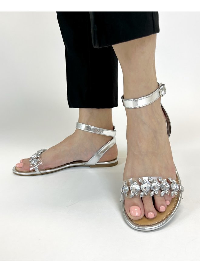 Glare-02 Flat Sandal - Silver