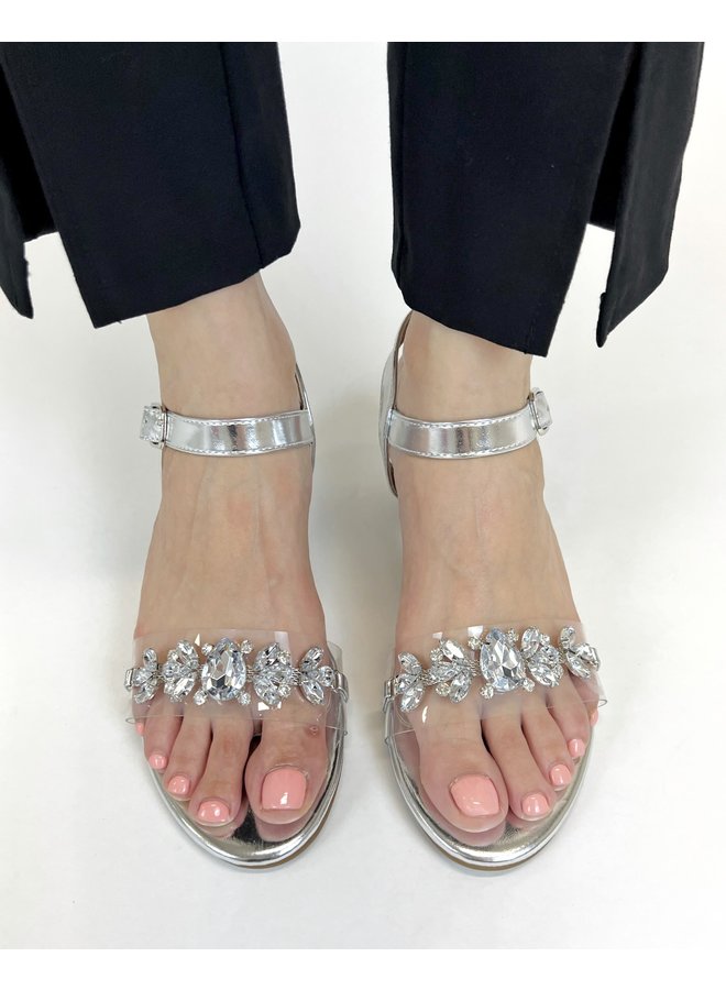 Glare-12 Wedge Sandal - Silver