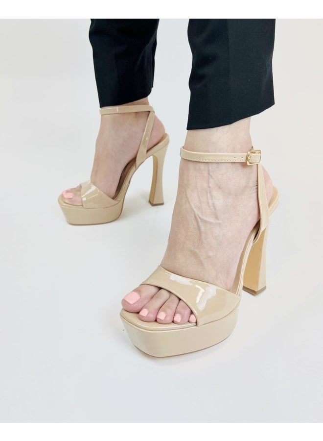 Jackie-10 Dressy Heel - Nude Patent