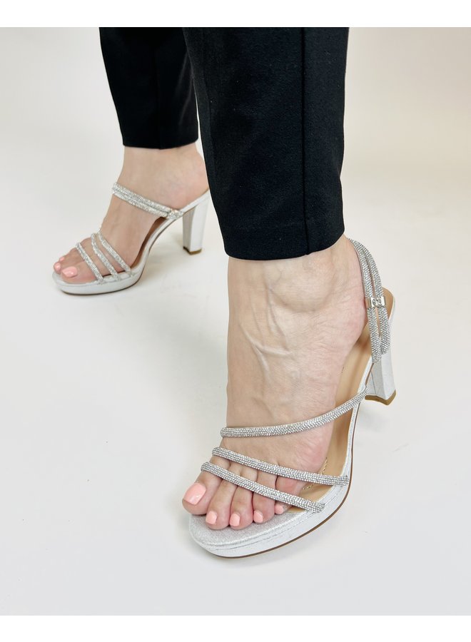 Amara-26 Dressy Heel - Silver Shimmer