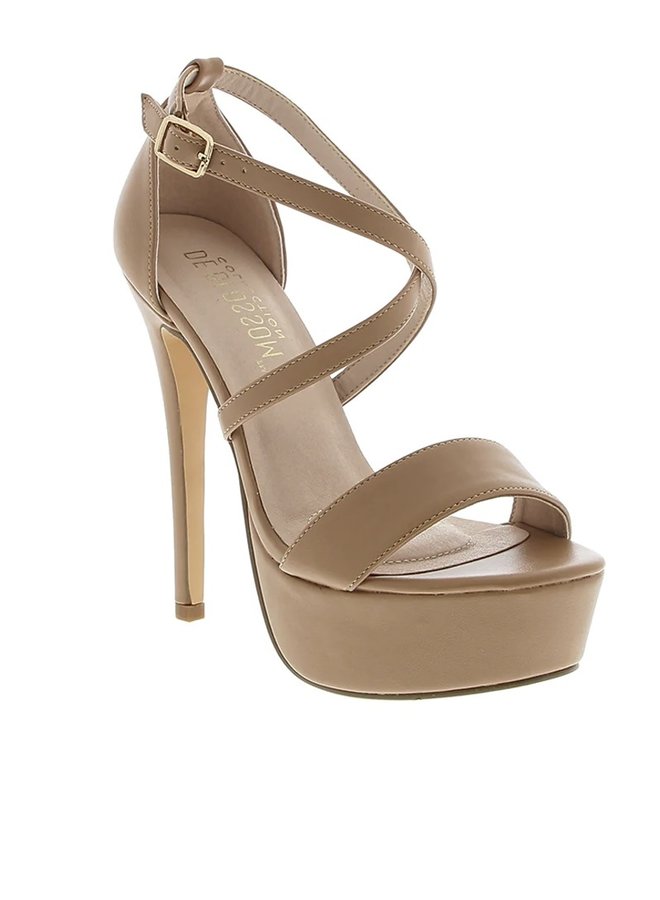 Flora-18 Dressy Heel - Nude Pu