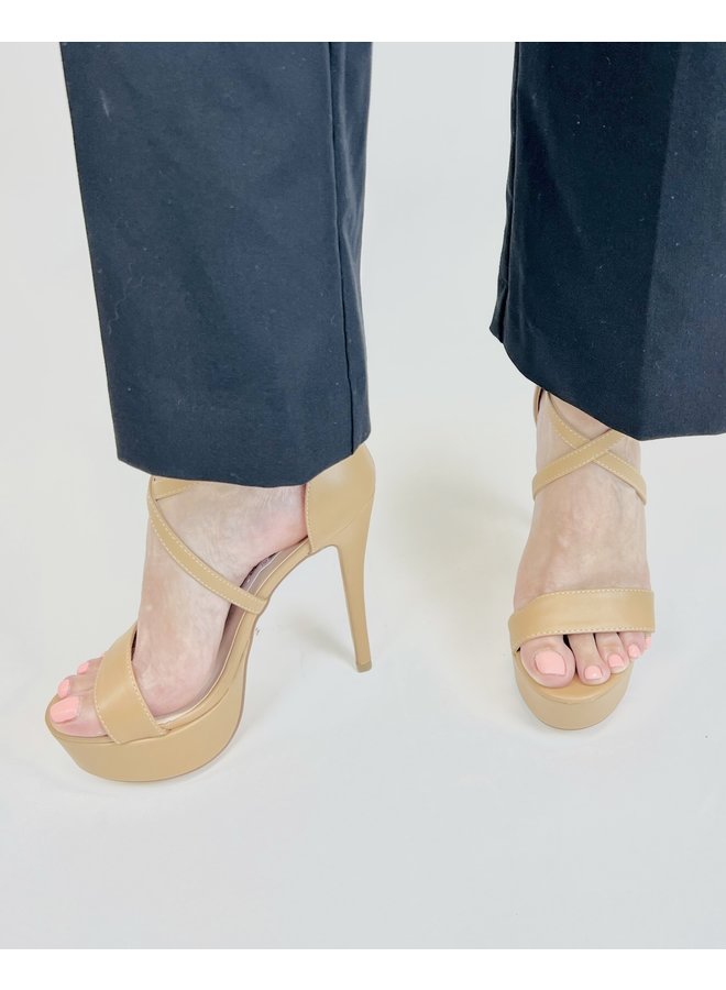 Flora-18 Dressy Heel - Nude Pu