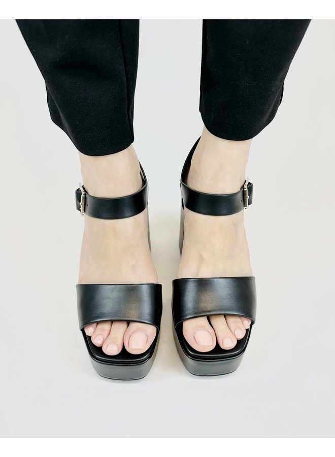 Launch Casual Heels - Black Pu