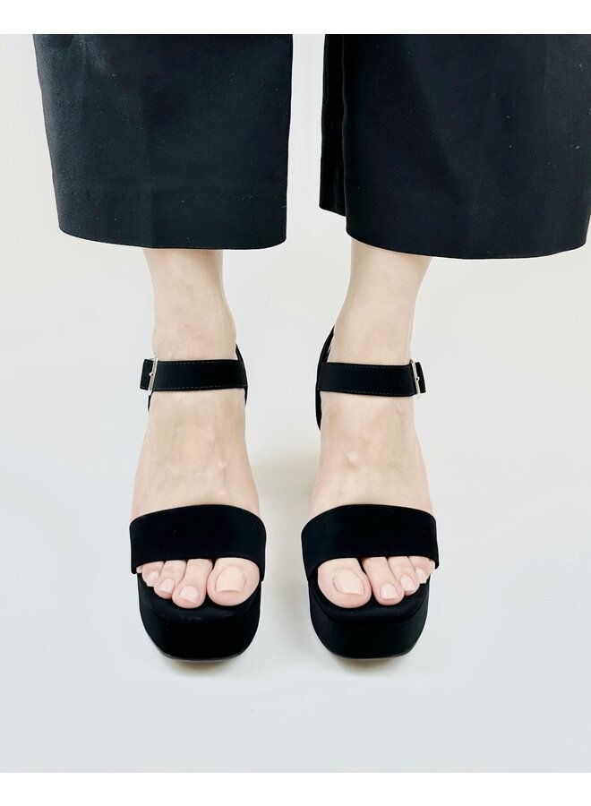 Macey Casual Heels - Black Nubuck