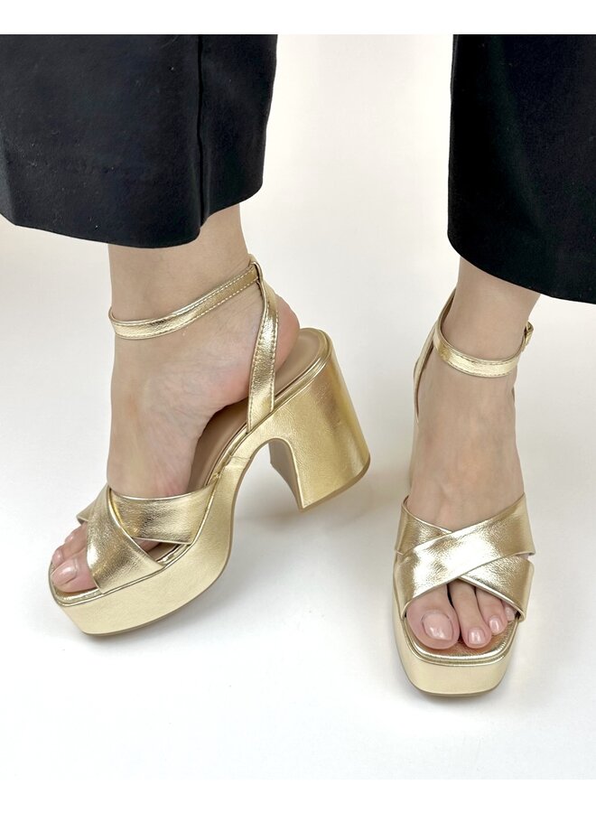 Funkie Casual Heels - Gold Pu