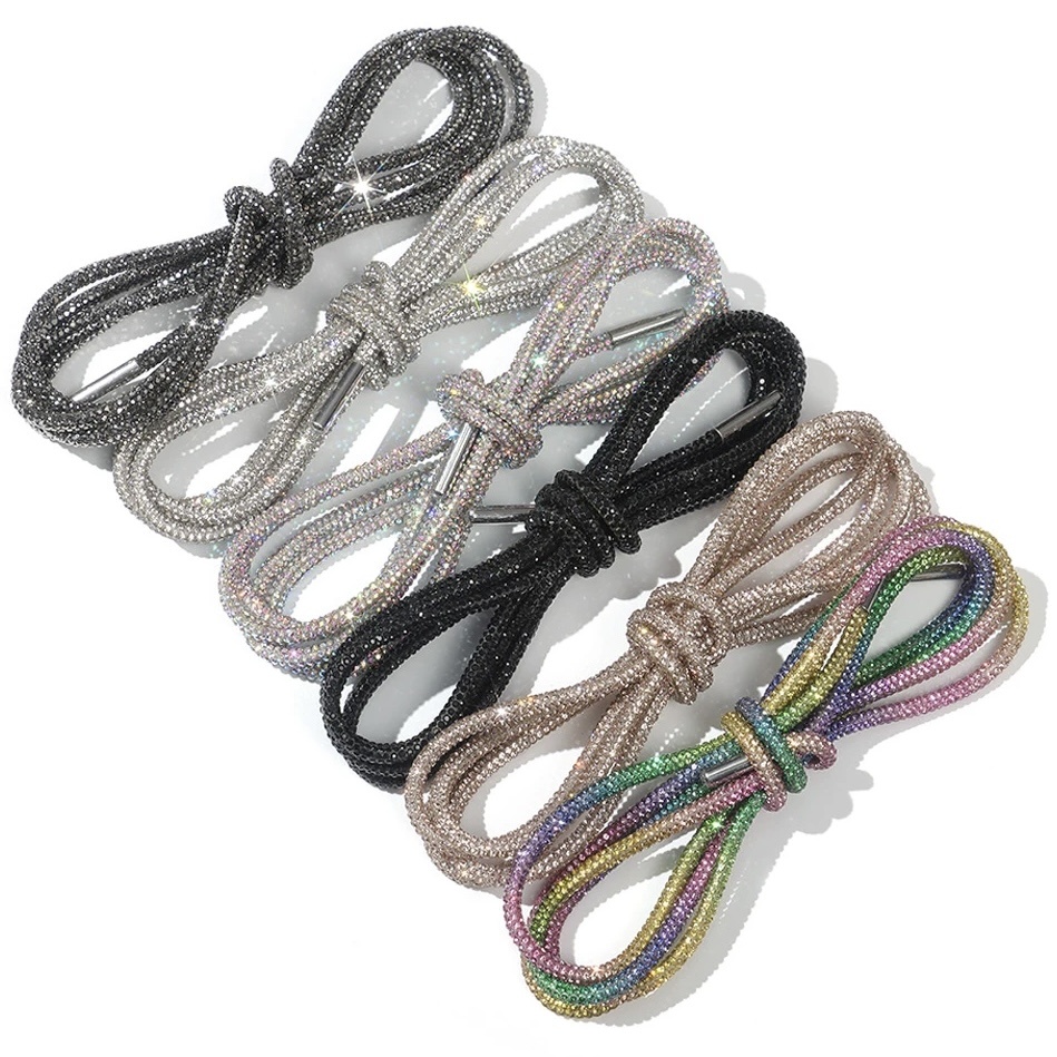 Rhinestone Shoe Laces (Assorted Colors) Silver