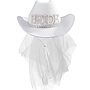 Pearl Rhinestone Stud Ribbon Bride Cowboy Hat