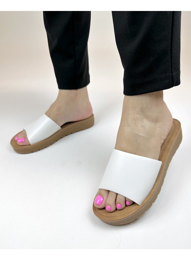 Marlee-1 Flat Sandals - White Pu