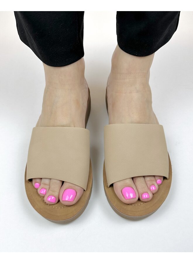Marlee-1 Flat Sandals - Nude Nubuck