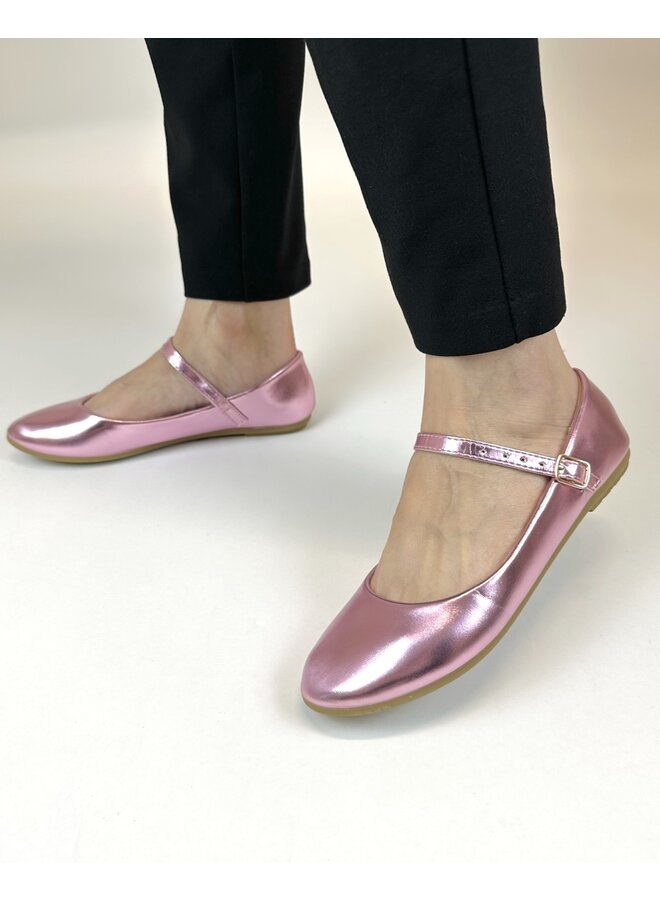 Costa-1 Casual Flat - Pink Metallic