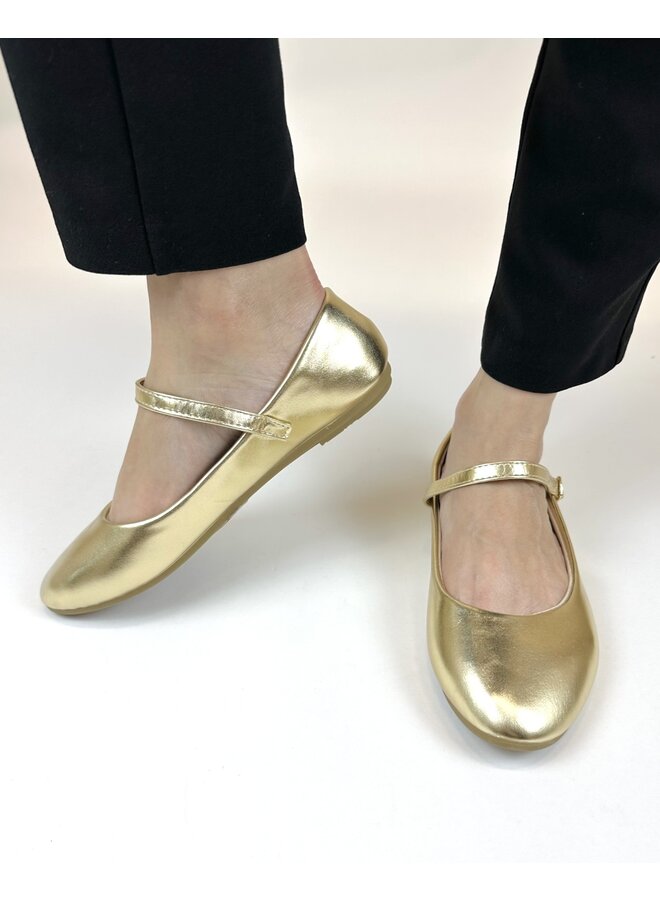 Costa-1 Casual Flat - Gold Metallic