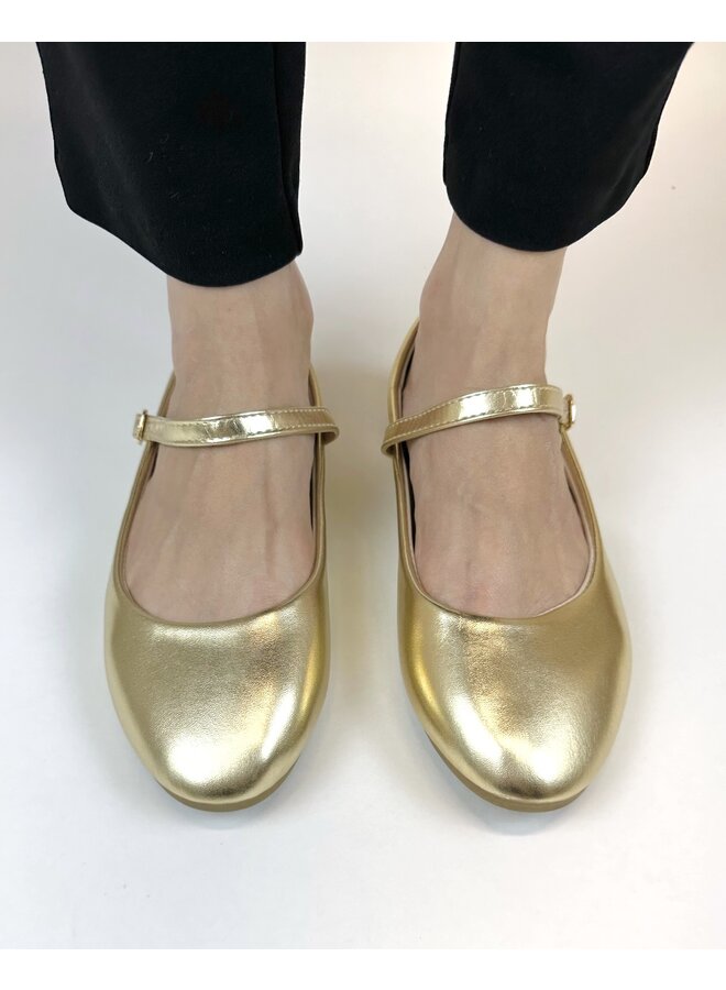 Costa-1 Casual Flat - Gold Metallic