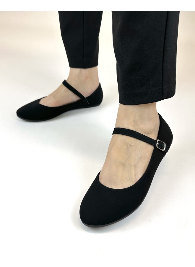 Costa-1 Casual Flats - Black Nubuck