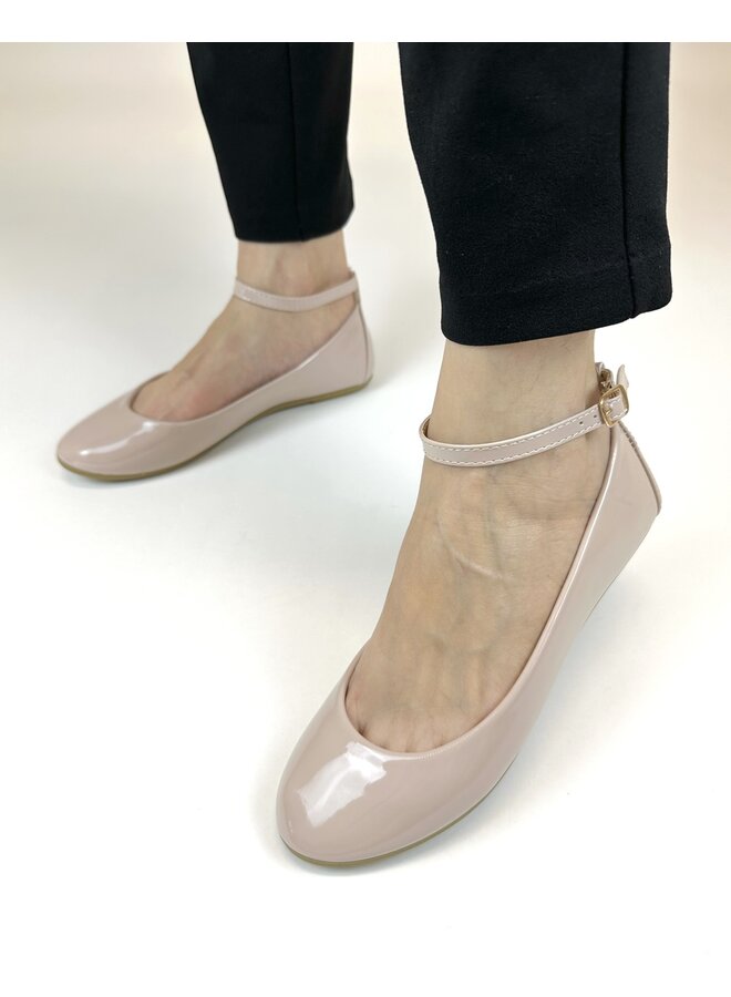 Bruce-16 Casual Flats - Nude Patent