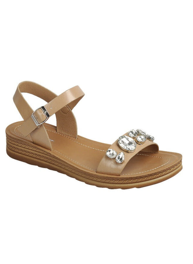 Royalty Flat Sandal - Beige