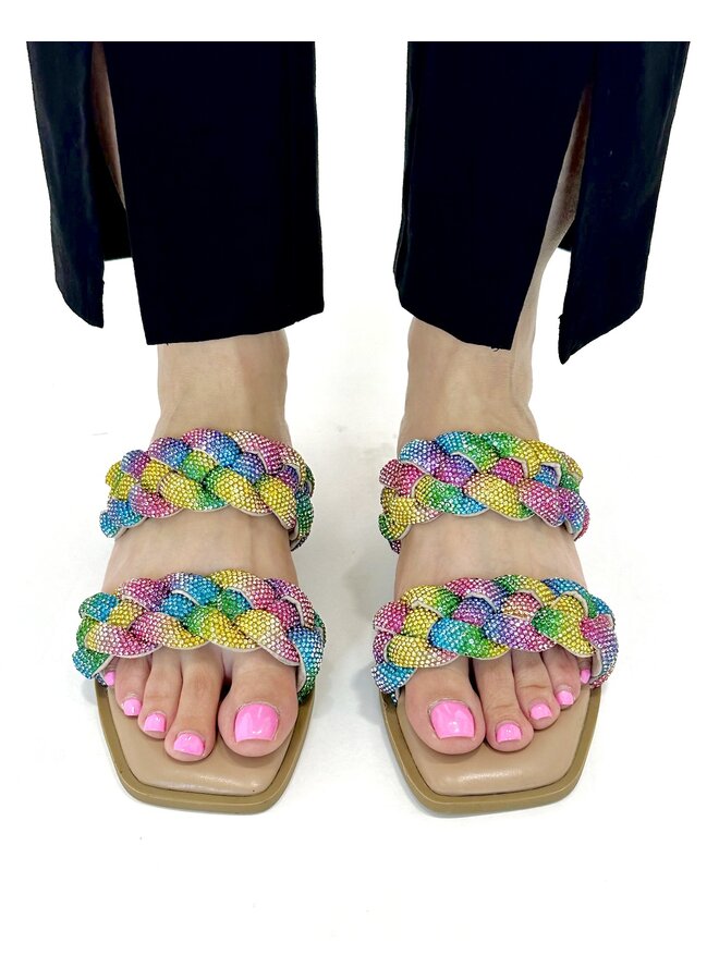 Mana Flat Sandals - Rainbow