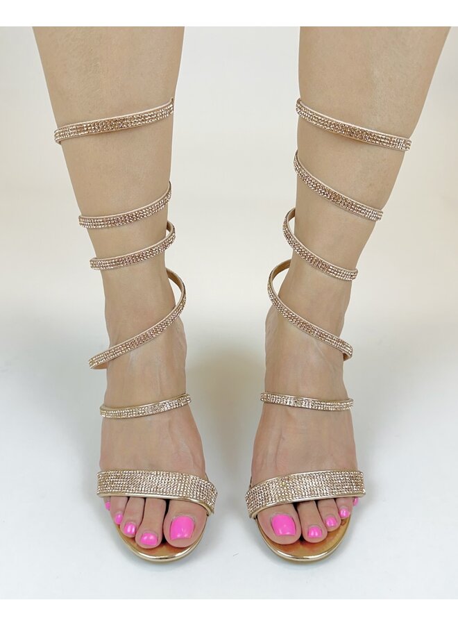 Diamond-5 Dressy Heels - Rose Gold Metallic
