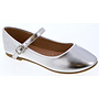 Costa-1k Girls Flats - Silver Metallic