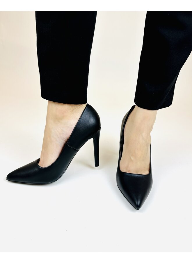 Cindy Casual Heel - Black Pu